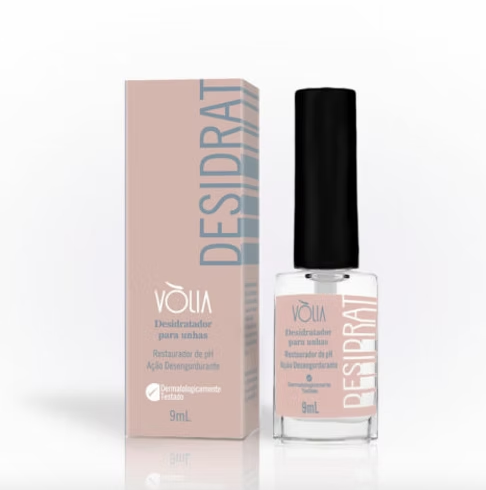 Frasco e embalagem de desidratador para unhas da marca Vòlia