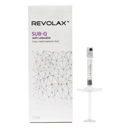 Embalagem branca REVOLAX SUB-Q com seringa transparente