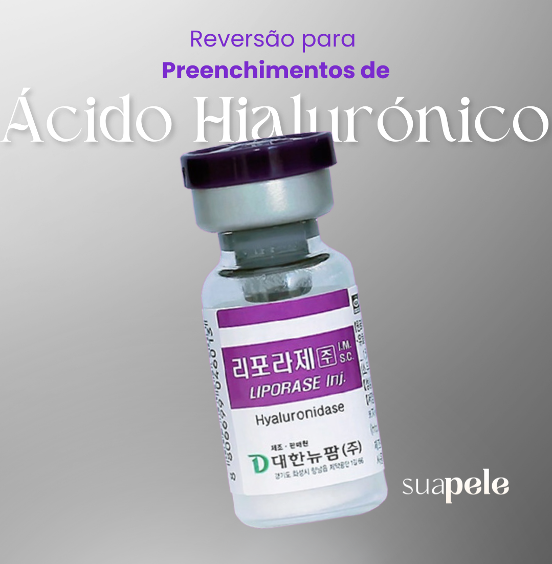 Frasco de produto farmacêutico LIPORASE Inj. com texto em coreano e inglês