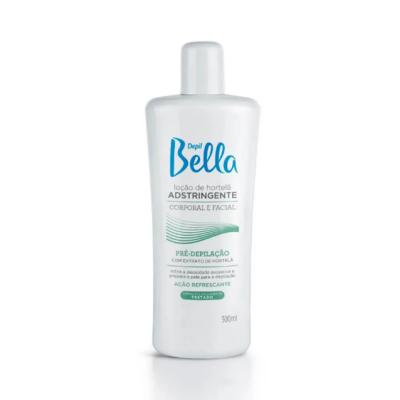 Frasco branco da loção Depil Bella Adstringente de hortelã