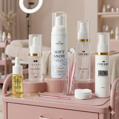 Kit&#x20;Reten&#x00E7;&#x00E3;o&#x20;Cherry&#x20;Lash&#x20;Completo&#x20;5&#x20;Produtos