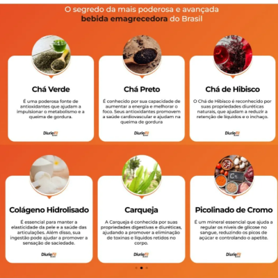 Diurie&#x20;Fit&#x20;Black&#x20;Queima&#x20;Gordura&#x20;R&#x00E1;pido&#x20;Sabor&#x20;Laranja&#x20;-&#x20;Sob&#x20;Encomenda