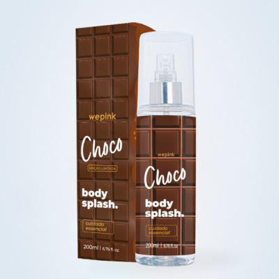 Body splash Wepink Choco com embalagem que imita chocolate