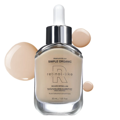 Frasco de solução retinol-like Simple Organic com conta-gotas