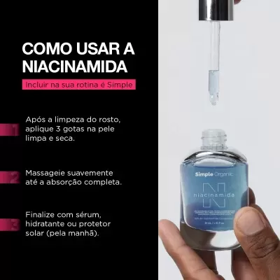 S&#x00E9;rum&#x20;Niacinamida&#x20;30ml&#x20;Simple&#x20;Organic&#x20;Todo&#x20;Tipo&#x20;De&#x20;Pele&#x20;Dia&#x2F;noite&#x20;-&#x20;Sob&#x20;Encomenda