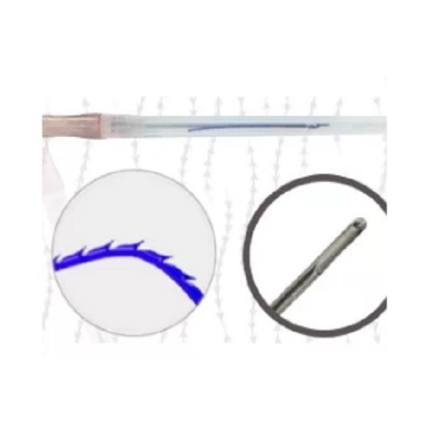 Pincel fino branco com detalhes ampliados em círculo