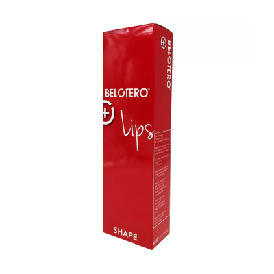 Embalagem vermelha de produto BELÖTERO Lips Shape