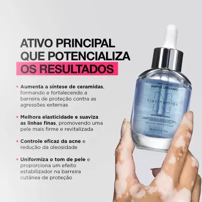 S&#x00E9;rum&#x20;Niacinamida&#x20;30ml&#x20;Simple&#x20;Organic&#x20;Todo&#x20;Tipo&#x20;De&#x20;Pele&#x20;Dia&#x2F;noite&#x20;-&#x20;Sob&#x20;Encomenda