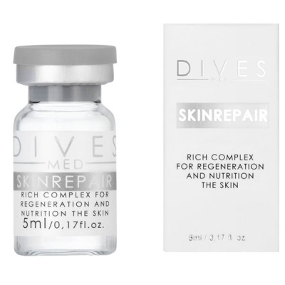 Frasco de vidro e caixa branca do produto SKINREPAIR DIVES MED