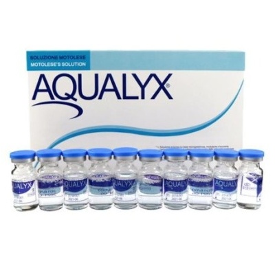 Frascos de AQUALYX com embalagem branca e azul