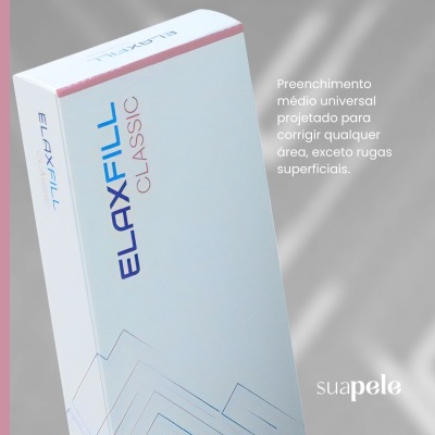 Embalagem do produto ELAXFILL CLASSIC com texto informativo em português