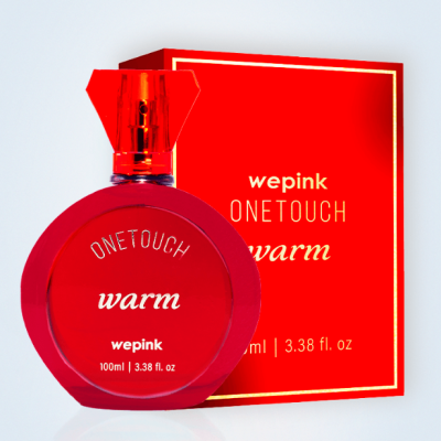 Frasco vermelho de perfume ONETOUCH warm com embalagem vermelha