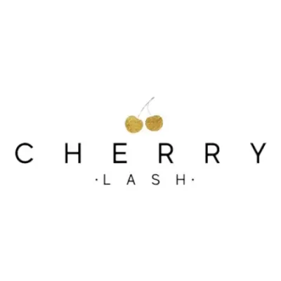 Logótipo CHERRY LASH com cerejas douradas