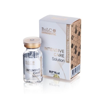 Frasco de solução Intensive Care da BoLC Dermabotul ao lado da embalagem