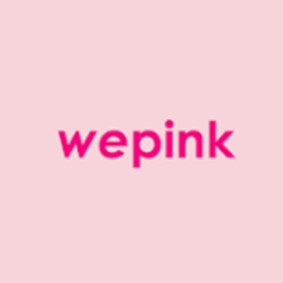Texto 'wepink' em fundo cor-de-rosa claro
