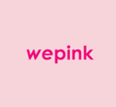Texto 'wepink' em fundo cor-de-rosa claro