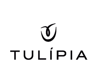 Logótipo TULÍPIA em preto sobre fundo branco