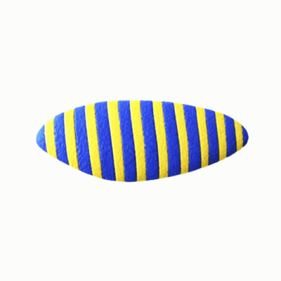 Alfinete de cabelo riscado azul e amarelo