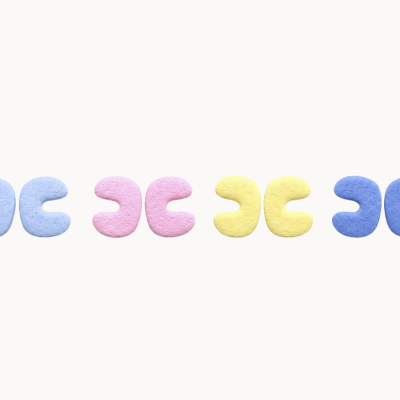 Protutores de dedos de espuma coloridos para bebé, em azul claro, rosa, amarelo e azul