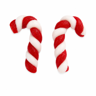 Dois pauzinhos doces em espiral vermelho e branco
