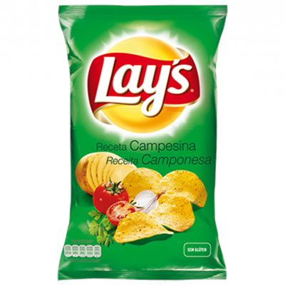 Pacote verde de batatas fritas Lay's Receta Campesina