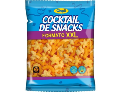 Pacote azul e roxo de snacks Aspil Cocktail de Snacks Formato XXL