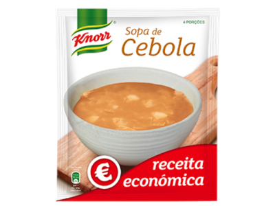 Embalagem de Sopa de Cebola Knorr com tigela de sopa