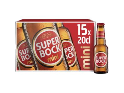 Pack de 15 garrafas de cerveja Super Bock mini 20cl