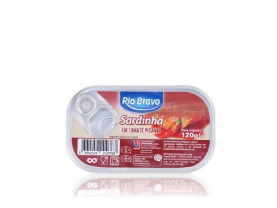 Lata de sardinha Rio Bravo em tomate picante 120g