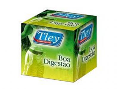 Caixa de chá Tley Boa Digestão verde e amarela