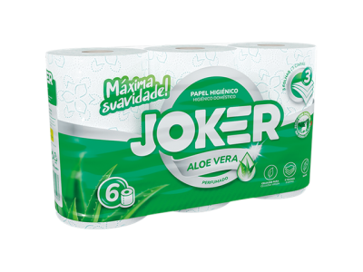Pacote de papel higiénico JOKER Aloe Vera perfumado com 6 rolos