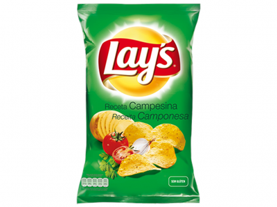 Pacote verde de batatas fritas Lay's Receta Campesina