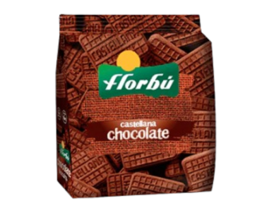 Embalagem de bolachas Florbú castelana sabor chocolate