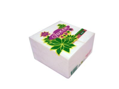 Caixa branca decorada com folhas verdes e texto JOKES