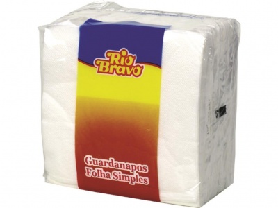 Pack de guardanapos de papel brancos Rio Bravo em embalagem plástica