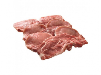 Fatias de carne crua rosa com marmoreio