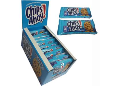 Caixa com barras de bolachas Chips Ahoy! Original azul