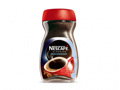 Frasco de café instantâneo descafeinado NESCAFÉ Clássico com tampa vermelha
