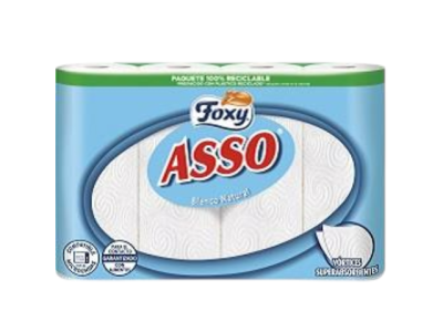 Pacote de papel higiénico Foxy Asso 4 rolos
