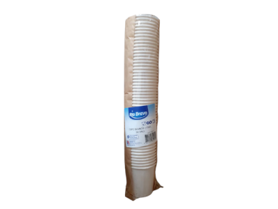 Pacote de copos plásticos brancos Rio Bravo 175ML 50 unidades