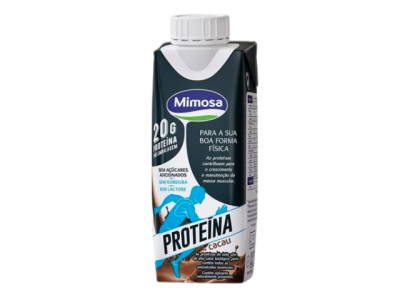 Embalagem cartonada de bebida proteica Mimosa Proteína cacau