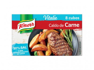 Embalagem Knorr Vitalie Caldo de Carne com 8 cubos