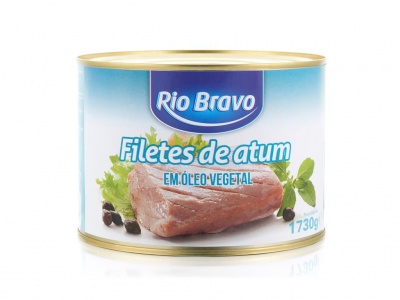 Lata de filetes de atum Rio Bravo em óleo vegetal