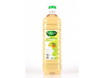 Garrafa de plástico transparente com vinagre Peninsular