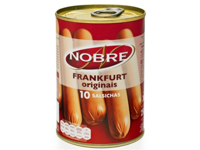Lata de salsichas Nobre Frankfurt originais com 10 salsichas