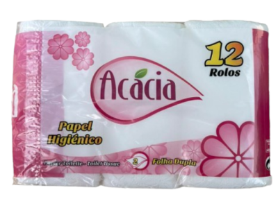 Pacote de papel higiénico Acácia 12 rolos