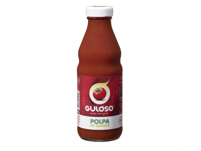 Frasco de vidro com polpa de tomate GULOSO