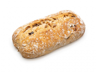 Pão artesanal com nozes e farinha