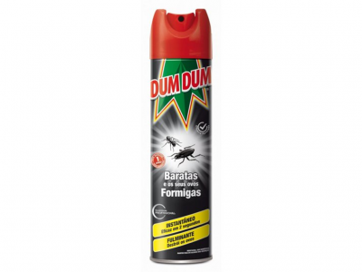 Lata de spray Dum Dum para baratas e formigas com tampão vermelho