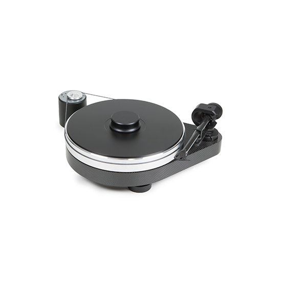 RPM9 Carbon - Gira Discos Toca-discos preto com detalhes metálicos em fundo branco